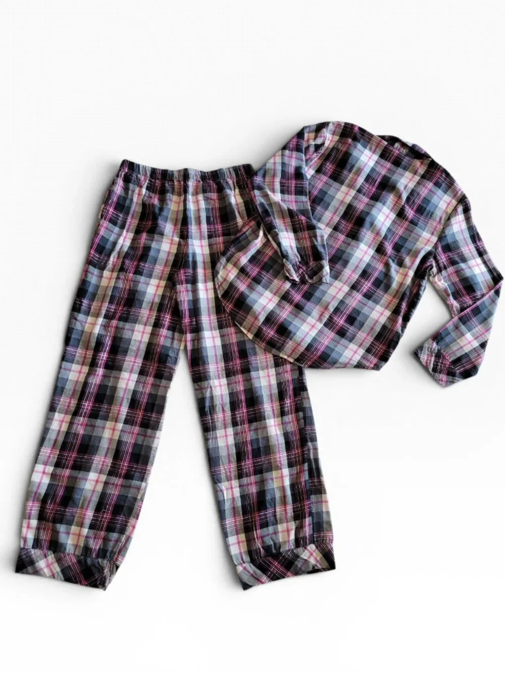 Victoria's Secret Plaid Button-Front Pajama Set (Size S)